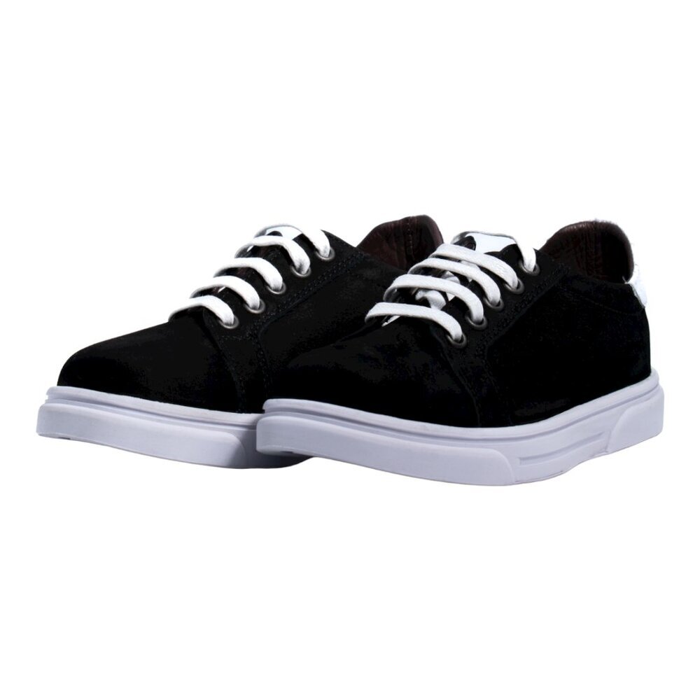 Handcrafted Women’s Black Nubuck Leather Sneakers | Mommy & Me - Picture 5 of 15
